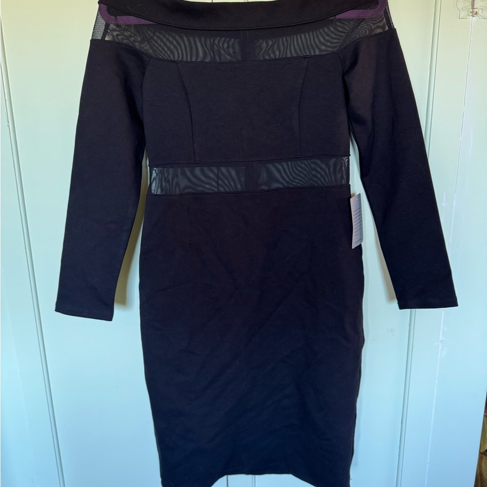 Elegant Black Dress with Sheer Accents